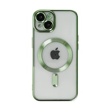 Apple Uyumlu iPhone 14 Plus Kılıf Kross Magneticsafe Kapak - Koyu Yeşil Koyu Yesil