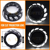 K Örtüleri-siyah Projektör Örtüleri Led Angel Eyes Drl Hella G5/koito Q5 Bi-xenon Bi-led Lensler Amber Dönüş Sin