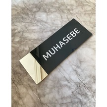 Aynalı Klasik Seri Muhasebe Kapı Isimliği