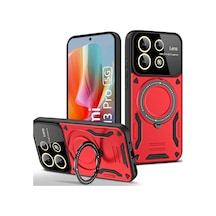 Redmi Note 13 Pro 5g Kılıf Joy Lens Standlı Kapak - Kırmızı İtdark1456