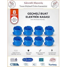 Trendhomm Geçmeli Anahtar Priz Kasası - Halojen Free Alev Yaymayan Kasa - 8 Adet