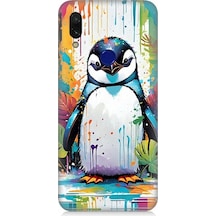 Xiaomi Redmi Note 7 Pro Uyumlu Sevimli Penguen Desenli Silikon Kılıf