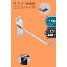 25 Adet Kanallı Pano Kancası 15 Cm Askı Kanca Raf Askısı Aksesuar Galvaniz