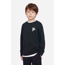 Tshirthane Aşk Eros Baskılı Unisex Çocuk Siyah Sweatshirt Siyah