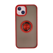 Apple Uyumlu iPhone 15 Uyumlu Kılıf Montreal Yüzüklü Silikon Kapak - Kırmızı