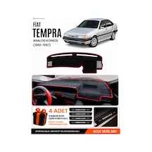 Fıat Tempra 1992-1997 Analog Konsol Uyumlu Torpido Örtüsü, Torpido Kılıfı - Siyah-kırmızı - Fı020
