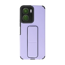 Northcity Vivo Y16 Uyumlu Kılıf Mega Standlı Silikon - Lila