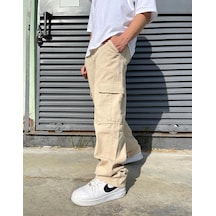 Bpm Premium Baggy Kargo Pantolon Bej 001