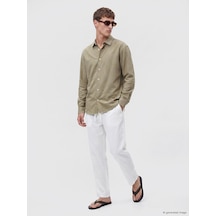 Lcw Vision Beyaz Regular Fit Armürlü Erkek Pantolon