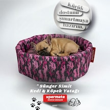 Xpermate Sünger Simit Küçük Irk Köpek Kedi Yatağı 45 Cm Kamuflaj