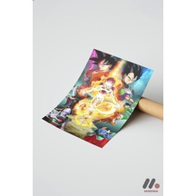 Dragon Ball Goku Ve Vegeta Poster, Çerçevesiz Yüksek Kalite Duvar Afişi - Anime Severlere Özel Hediy