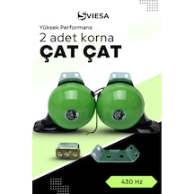 Çat Çat Korna 2 Li Set Yeşil 12 Volt Salyangoz Mitsuba Tip Amerikan