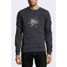 Pink Floyd Metal Rock Music Müzik Baskılı Füme Erkek Sweatshirt