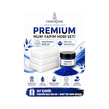 Premium Mum Yapım Hobi Seti - Parafin Wax 500 Gr - Tekli Toz Mum Boyası - Mavi Bkfabpw5001m Karışık