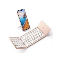 Samsung Uyumlu Samsers Touchpadli Katlanabilir Bluetooth Klavye Bt X 1 Rose Gold