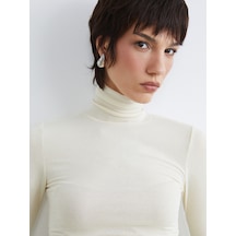 Lcw Vision Ekru Dik Yaka Kadın Body