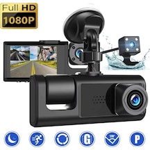 Buğz S-1 1080p Araç İçi Kamera 3 Kameralı Ön Görüş - Geri Görüş - İç Görüş Gece Görüşlü