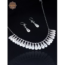 Damla Model 925 Ayar Gümüş Telkari Kadın İkili Set 201025198 Gümüş