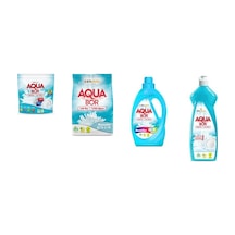 Aquabor Doğal Mineralli Tablet + 4 Kg Beyaz + Sıvı Renkliler + Elde Bulaşık 4 Lü Set
