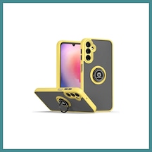 Trendexa Samsung Galaxy A05s Uyumlu Kılıf Montreal Yüzüklü Silikon Kapak - Sarı Mac