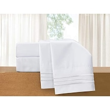 Elegant Comfort 1500 İplik Sayısı İşlemeli Mısır Kalitesi Lüks İpeksi Yumuşak Kırışıklık Ve Solmaya Dayanıklı 2 Parça Yastık Kılıfı, Kral, Beyaz Abanoz