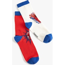 Koton 2'li Spider Man Baskılı Çorap Seti Lisanslı Multıcolor 4skb80020aa 4SKB80020AAMIX Mavi
