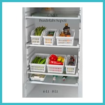 Bezos 6 Lı Buzdolabı Organizeri Düzenleyici Çok Amaçlı Dolap Düzenleyici Beyaz 12x30x14 Cm Dfnbez