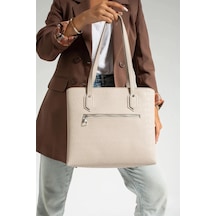 Just Polo Günlük Kombinlere Uygun Kadın Büyük Boy 2 Bölmeli El Çantası Large Tote Bag P344028mh Taş