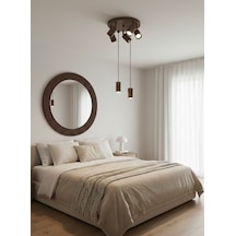 Mylights Kahverengi 7 Li Yedili Metal Gu10 Led Spot Sarkıt Hareketli Başlık Tasarruflu Led Kahverengi