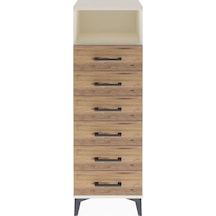 Arges Dolap Tek Raflı 6 Çekmeceli 44x30x134 Aytaşı-çam Aytaşı