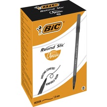 Bic Tükenmez Kalem Round Stick M 1.0 MM Siyah 60'lı Paket