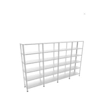 6 Katlı 4'lü Galvaniz Çelik Raf - Depo, Arşiv, Kiler, Dosya, Market Rafı 31x93 Cm-200 Cm-0.70 Mm