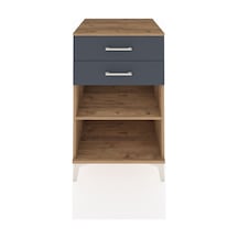 Kronos Komodin Tek Raflı 2 Çekmeceli 60x59x96 Çam-antrasit Atlas Çam