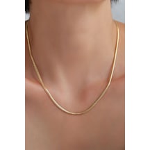 14 Ayar Altın Balık Sırtı Kalın Zincir Kolye 2,6 Mm Sarı Altın