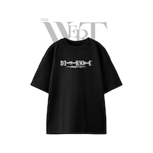 Thewert Death Note Tasarım Baskılı Ünisex Siyah Oversize T-shirt