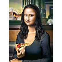 Pizza Yiyen Mona Lisa Desenli Mdf Tablo 35cm X50cm