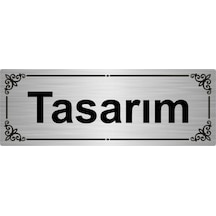 Tasarım 7x20cm Gümüş Renk Metal Yönlendirme Levhası