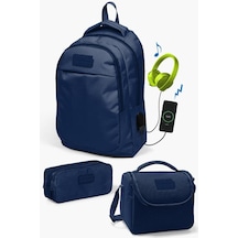 Coral High Kids Lacivert Usb'li 3 Lü Okul Çanta Seti Set0124313 Çok Renkli