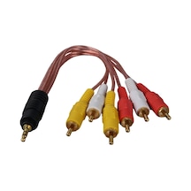 3.5mm Aux To 6 X Erkek Rca - 5 + 1 Ses Sistemi Kablosu - 3.5 Mm Stereo Aux Ve 6 Tos Erkek 5+1 Kablo