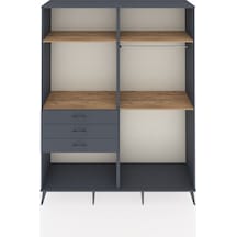 Hyperion Gardrop 4 Raflı 3 Çekmeceli 2 Askılı 176x44x221 Antrasit-çam/antrasit Çam/antrasit