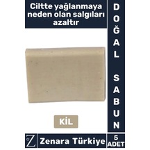 Bitkisel Organik %100 Doğal Saç Yüz Vücut El Kullanım Hassas Kuru Ciltler İçin Sabun Kil 5 Adet