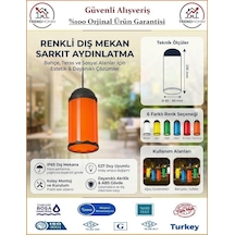 Trendhomm Ağaç Feneri - Dekoratif Bahçe Feneri - Su Geçirmez - Turuncu