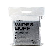 Nasiol Wipe&buff Mikrofiber Seramik Kaplama Uygulama Bezi 10'lu Paket, Tüy Bırakmaz Detailing Bez, Çift Taraflı Araç İçi Dışı Bakım,temizleme,açık Gri