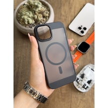 Apple iPhone 15 Pro Max Magsafe Uyumlu Silikon Kılıf Soocase635 Siyah