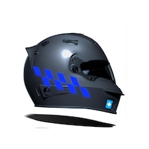 Reflektif Mavi Damalı Kask Motosiklet Sticker Takımı Çınar Extreme