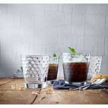 Coffeetime 4 Parça Su Bardağı Seti, 265 Ml, Petek Desenli Kristal Cam Bardak, Tumbler, Kokteyl Bardağı, Isıya Dayanıklı, Bulaşık Makinesinde Yıkanabilir çok renkli