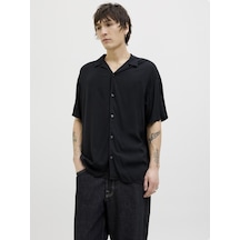 Jack & Jones Erkek Kısa Kollu Gömlek - Jeff - 12268443 Black Siyah