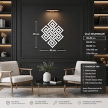 Sonsuzluk Düğümü Duvar Dekoru 40x40 Cm Beyaz Mdf Ahşap Lazer Kesim Modern Duvar Süsü