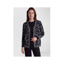LC Waikiki Alıta Cıty Farkıyla Lcw Grace Siyah Triko Leopar Kısa Kadın Hırka Siyah - 931517608 Siyah