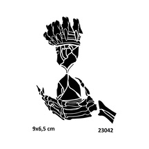 Airbrush Tattoo Kum Saati Kuru Kafa Yapışkanlı Stencil Süsleme Ve Boyama Kalıbı